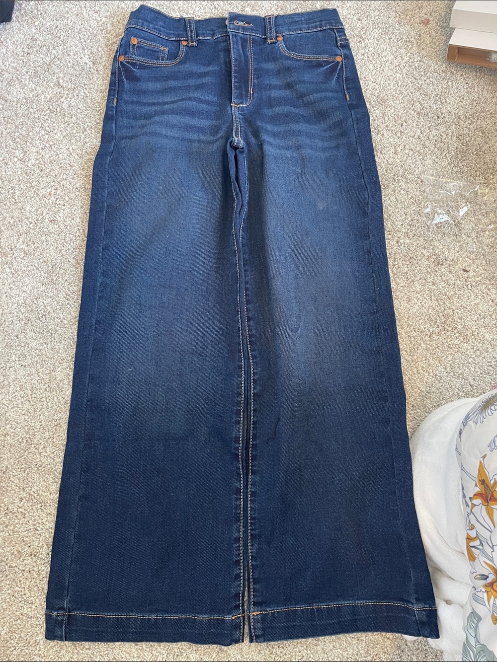 Women's Dark Blue Wide-Leg Jeans